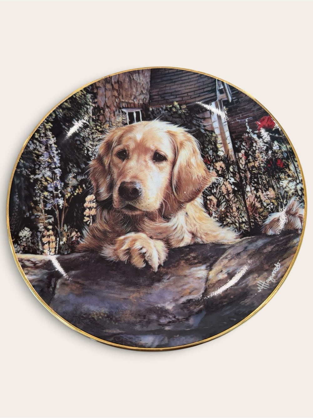 Danbury Mint Golden Retriever Collector Plate by Mandie Haywood
